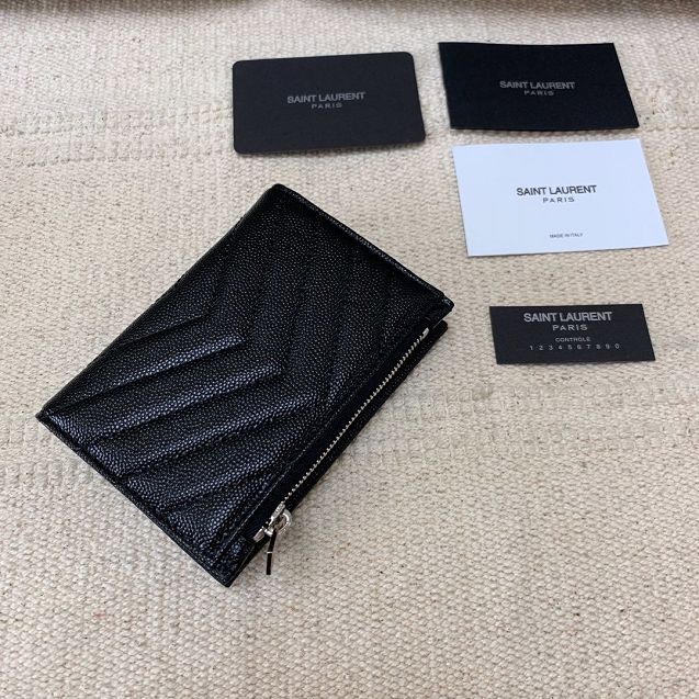 YSL original grained calfskin wallet 575974 black