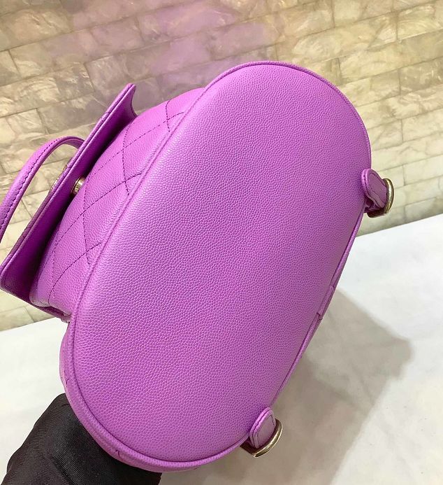 2020 CC original grained calfskin backpack AS1371 purple