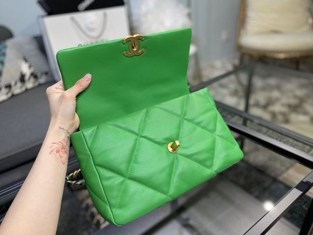 2020 CC original lambskin 19 large flap bag AS1161 green