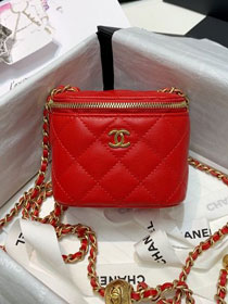 2020 CC original lambskin small box with chain AP1447 red