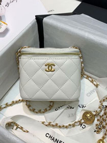 2020 CC original lambskin small box with chain AP1447 white