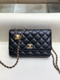 2020 CC original lambskin wallet on chain AP1450 black