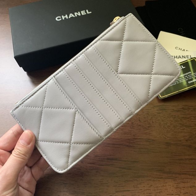 CC original lambskin 19 phone&card holder AP1182 grey