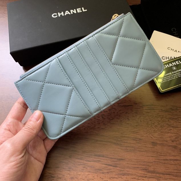 CC original lambskin 19 phone&card holder AP1182 light blue