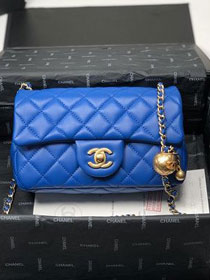 2020 CC original lambskin flap bag AS1787 blue