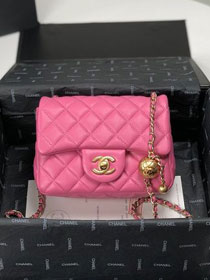 2020 CC original lambskin small flap bag AS1786 pink