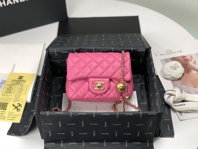 2020 CC original lambskin small flap bag AS1786 pink