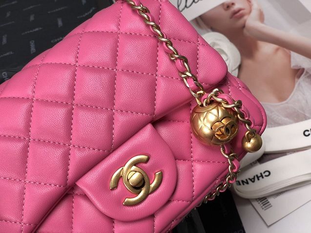 2020 CC original lambskin small flap bag AS1786 pink