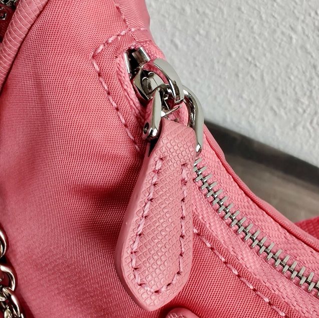 Prada original nylon mini hobo bag 1TT122 pink