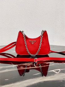 Prada original nylon mini hobo bag 1TT122 red