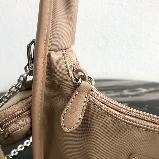 Prada original nylon re-edition 2000 hobo bag 1BC114 apricot