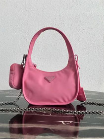 Prada original nylon re-edition 2000 hobo bag 1BC114 pink