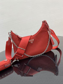 Prada original nylon shoulder bag 1BH204 red