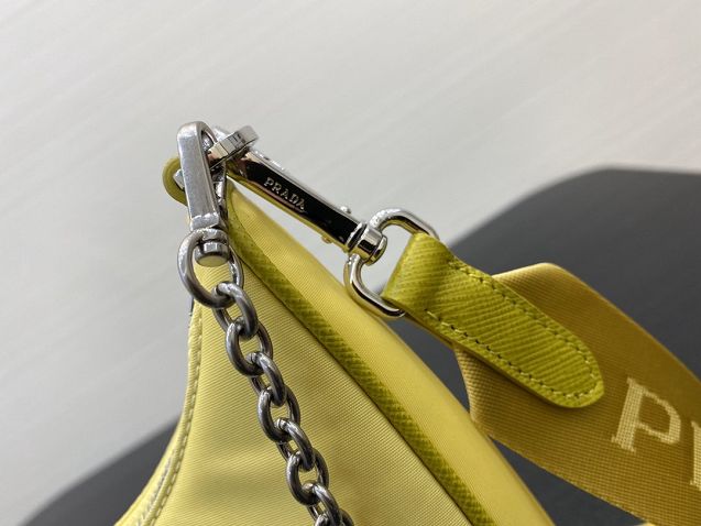 Prada original nylon shoulder bag 1BH204 yellow