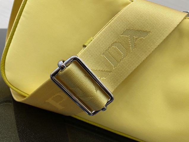 Prada original nylon shoulder bag 1BH204 yellow