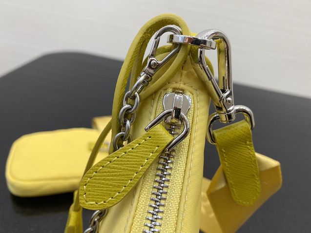 Prada original nylon shoulder bag 1BH204 yellow