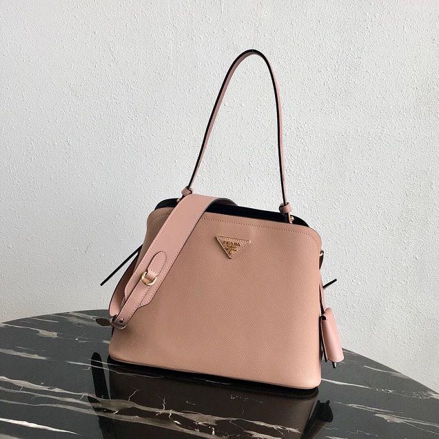 Prada original saffiano leather matinee small handbag 1BA251 pink