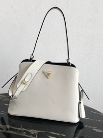 Prada original saffiano leather matinee small handbag 1BA251 white