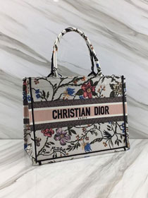 2020 Dior original canvas medium book tote oblique bag M1296 white&pink