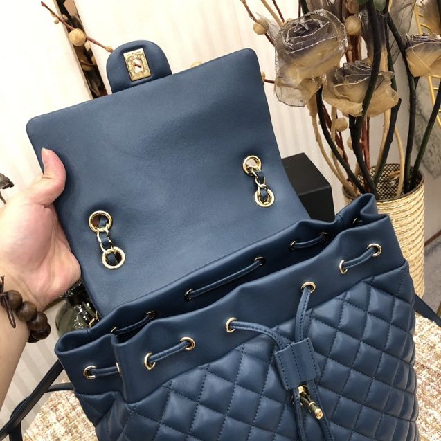 CC original lambskin large backpack A91122 navy blue