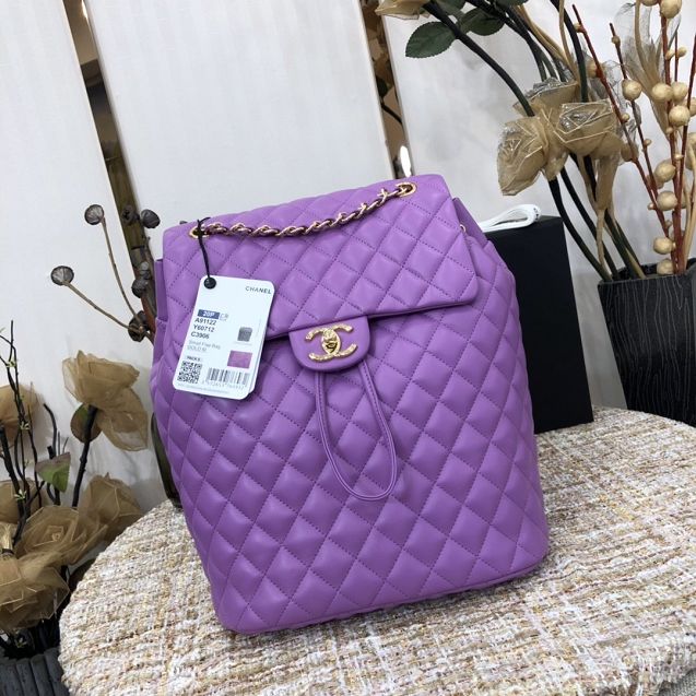 CC original lambskin large backpack A91122 purple