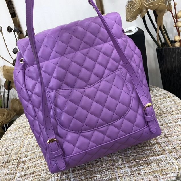 CC original lambskin large backpack A91122 purple