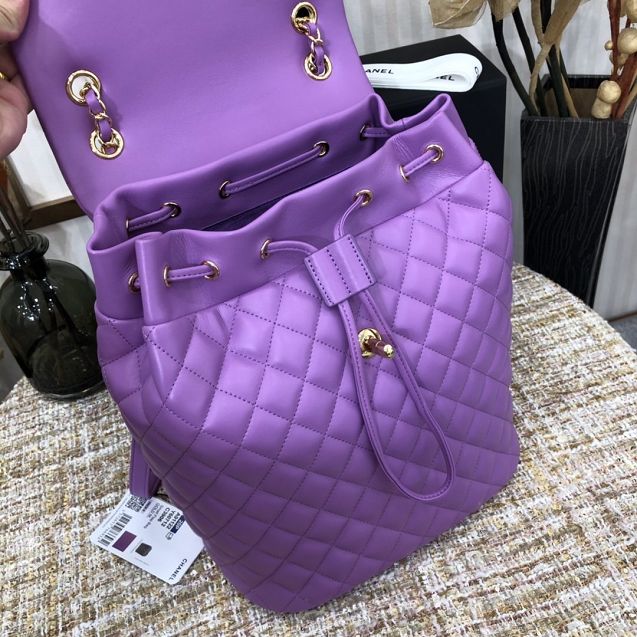 CC original lambskin large backpack A91122 purple