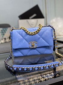 2020 CC original lambskin 19 flap bag AS1160 blue