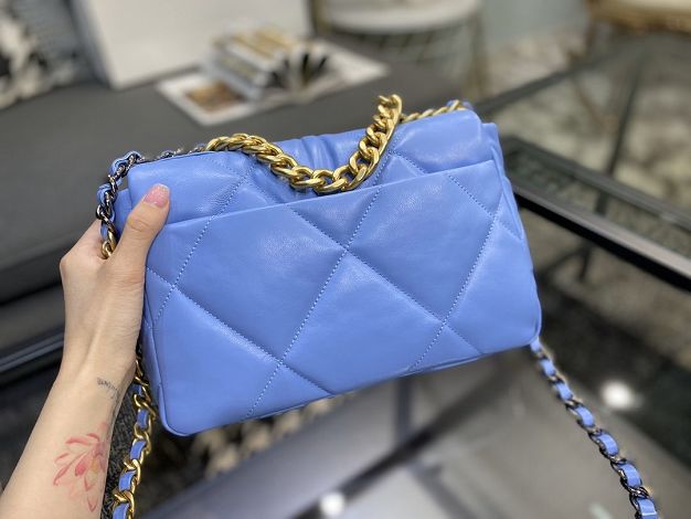 2020 CC original lambskin 19 flap bag AS1160 blue