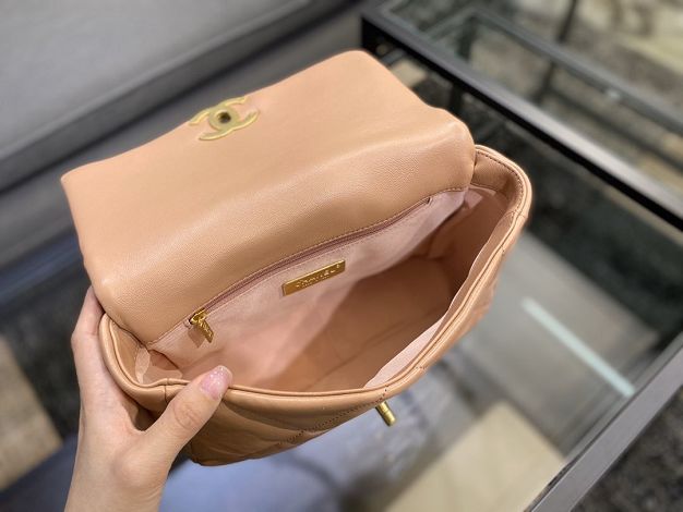 2020 CC original lambskin 19 flap bag AS1160 nude