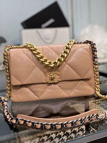 2020 CC original lambskin 19 large flap bag AS1161 nude