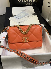 2020 CC original lambskin 19 flap bag AS1160 orange