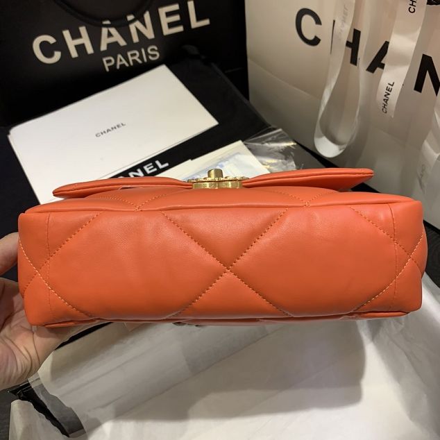 2020 CC original lambskin 19 flap bag AS1160 orange