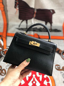 Hermes handmade original chevre leather mini kelly 19 bag H019 black