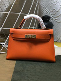 Hermes original epsom leather mini kelly 19 bag K0019 orange