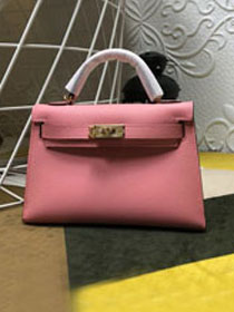 Hermes original epsom leather mini kelly 19 bag K0019 pink