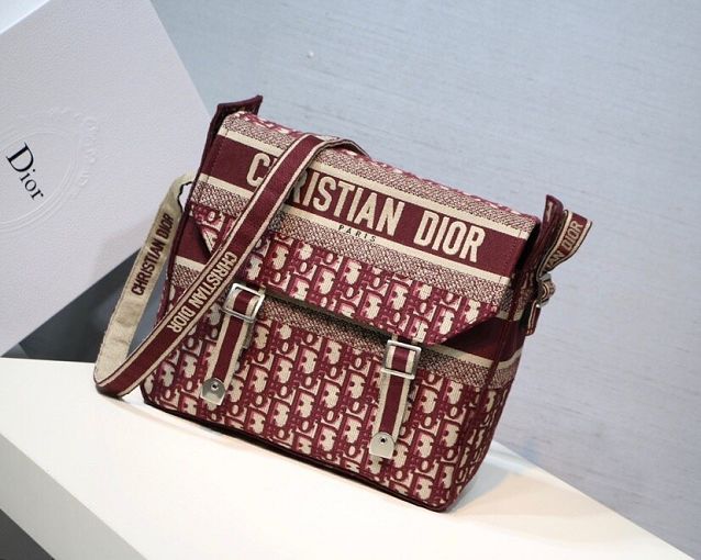 Dior original canvas diorcamp bag M1291 burgundy 