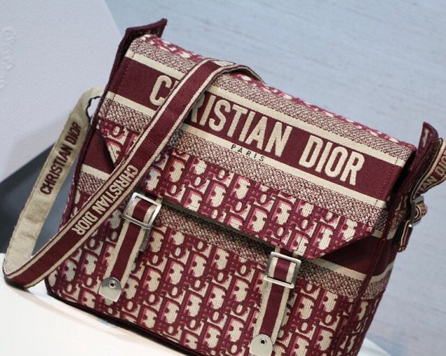 Dior original canvas diorcamp bag M1291 burgundy 