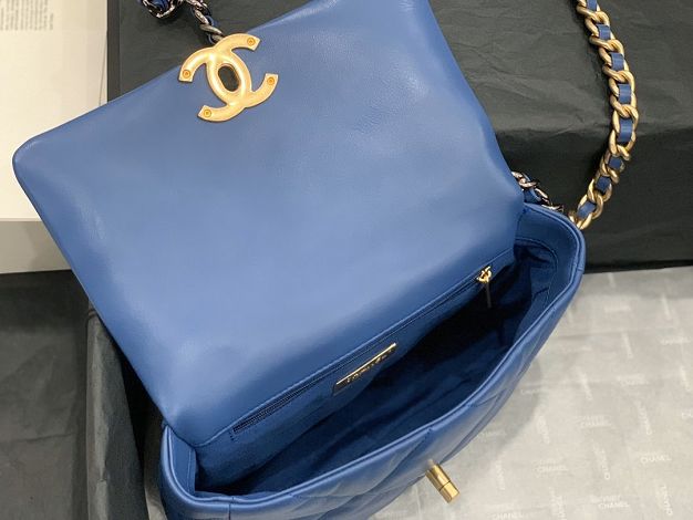 2020 CC original lambskin 19 flap bag AS1160 royal blue