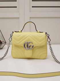 GG marmont original calfskin mini top handle bag 547260 yellow