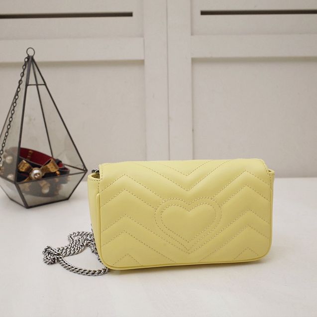 GG original calfskin marmont super mini bag 476433 yellow