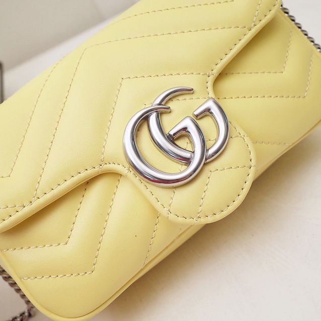 GG original calfskin marmont super mini bag 476433 yellow