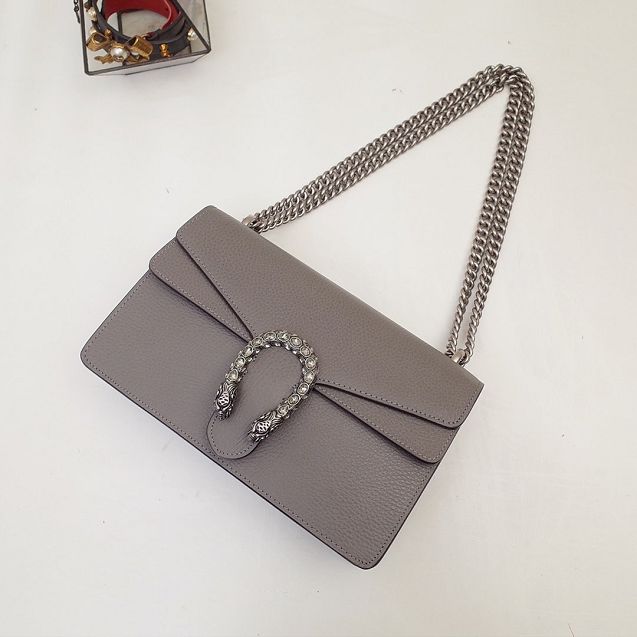 GG original calfskin dionysus small shoulder bag 400249 grey