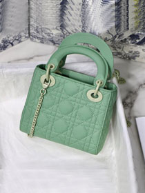 Dior original lambskin mini lady dior ultra-matte bag M0505 avocado green