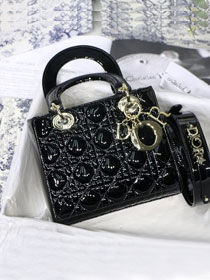 Dior original patent calfskin small my ABCdior bag M0538 black