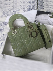 Dior original patent calfskin small my ABCdior bag M0538 olive