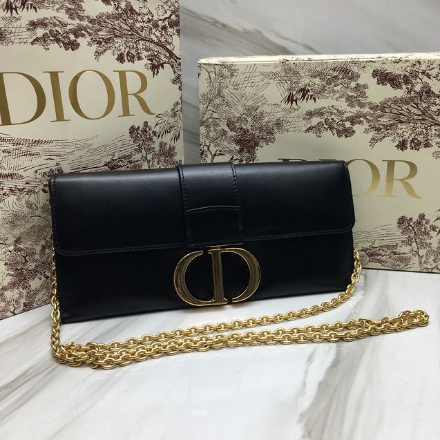 Dior original calfskin 30 montaigne clutch bag M9206 black