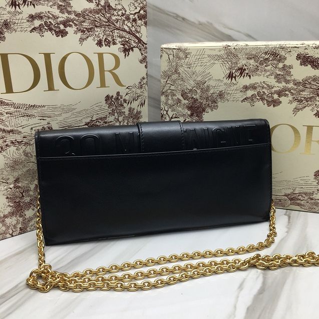 Dior original calfskin 30 montaigne clutch bag M9206 black