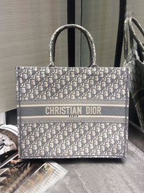 Dior original canvas book tote oblique bag M1286 light grey