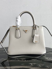 Prada original galleria saffiano leather medium tote bag 1BA232 white